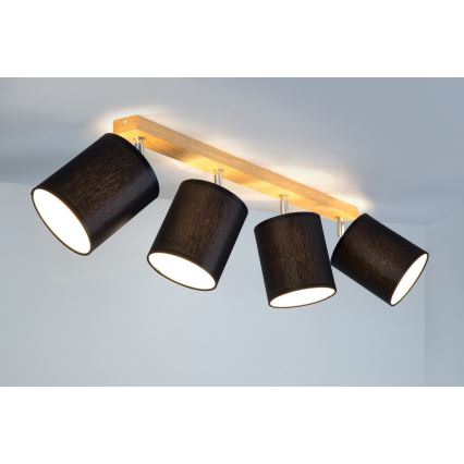Faretto APRILLIA 4xE27/25W/230V quercia nera - certificato FSC