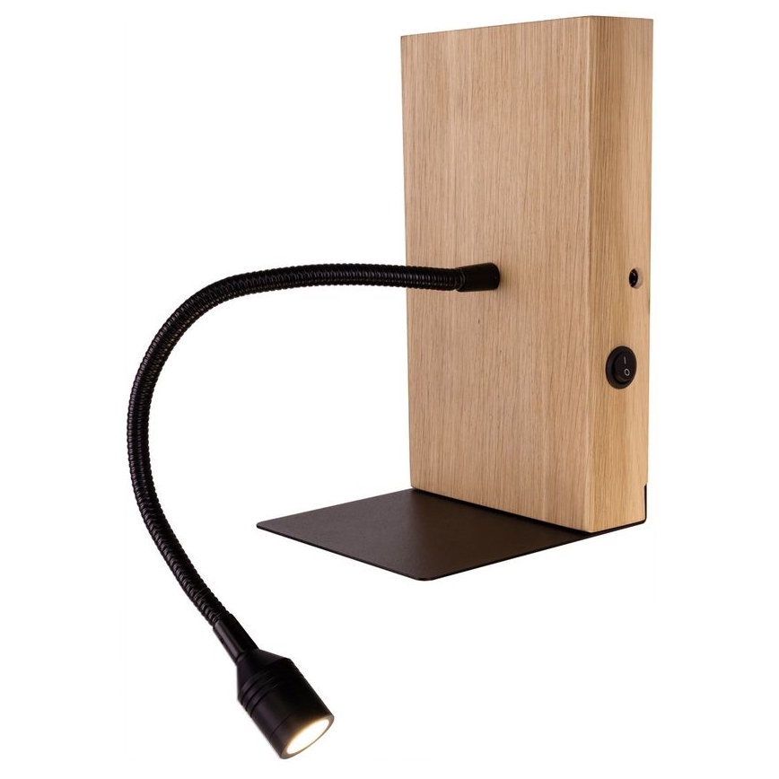 Wandleuchte LECTOR LED/2,5W/230V USB Eiche – FSC-zertifiziert