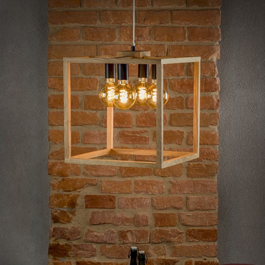Hängeleuchte KAGO 4xE27/60W/230V Eiche