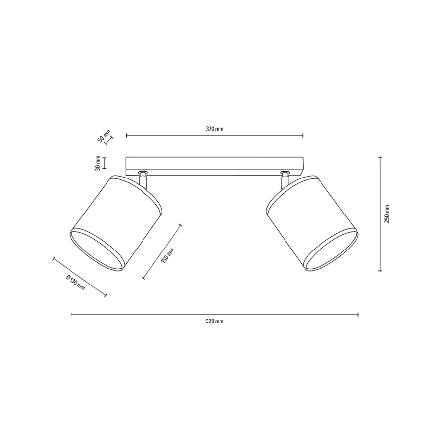 Spot de plafond BOHO 2xE27/25W/230V chêne - certifié FSC
