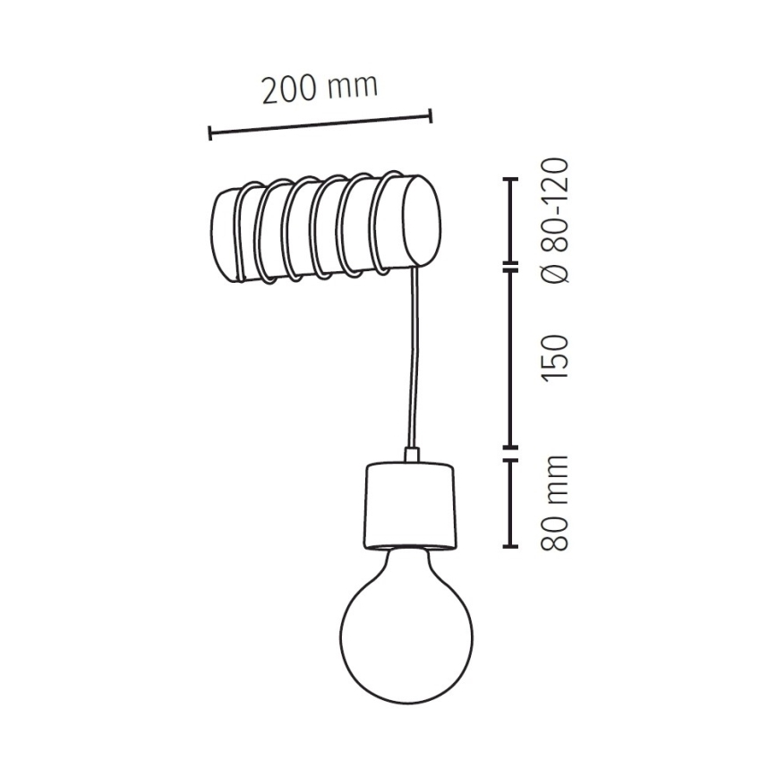 Wandbeleuchtung TRABO 1xE27/60W/230V – FSC-zertifiziert