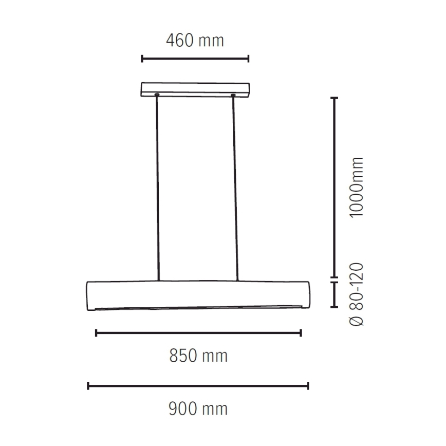 Suspension filaire à intensité variable LUCAS LED/25,5W/230V pin - certifié FSC