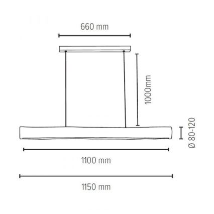 Dimmbare LED-Hängeleuchte an Schnur LUCAS LED/33W/230V Kiefer – FSC-zertifiziert