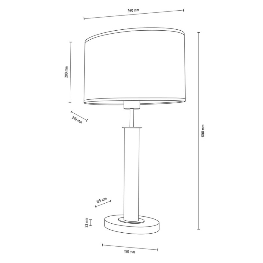 Lampada da tavolo MERCEDES 1xE27/40W/230V 60 cm color crema/quercia