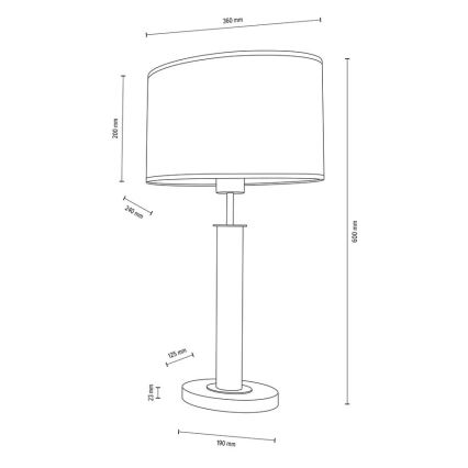Lampada da tavolo MERCEDES 1xE27/40W/230V 60 cm bianco/rovere