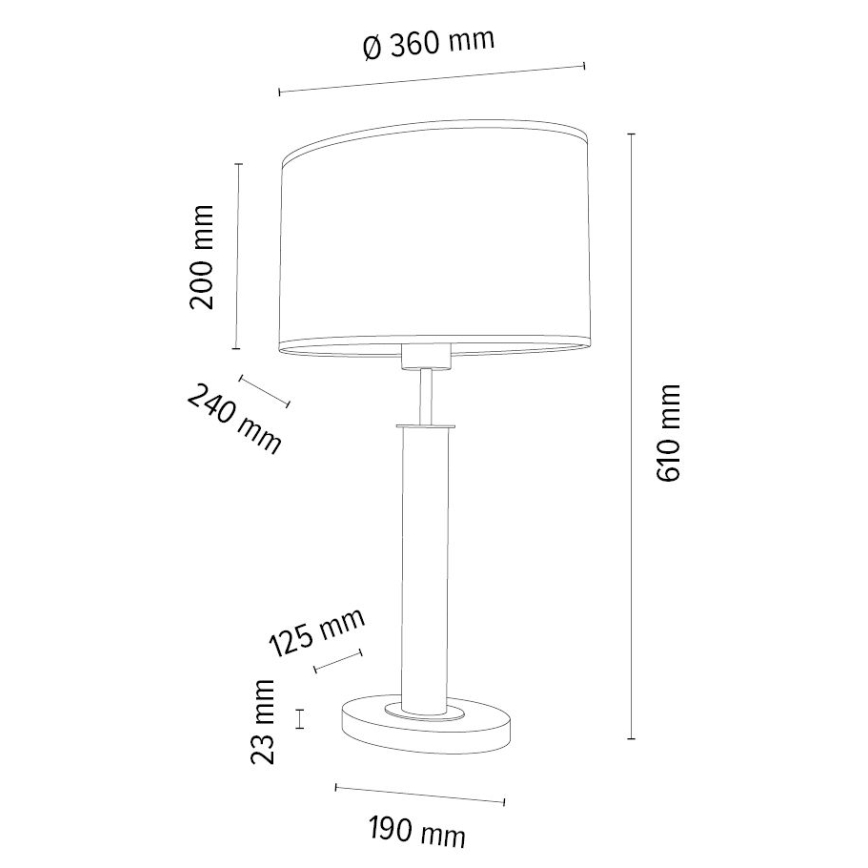 Lampada da tavolo MERCEDES 1xE27/40W/230V 60 cm marrone/quercia