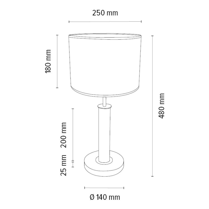 Lampada da tavolo BENITA 1xE27/60W/230V 48 cm color crema/quercia