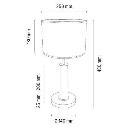 Lampada da tavolo BENITA 1xE27/60W/230V 48 cm marrone/quercia
