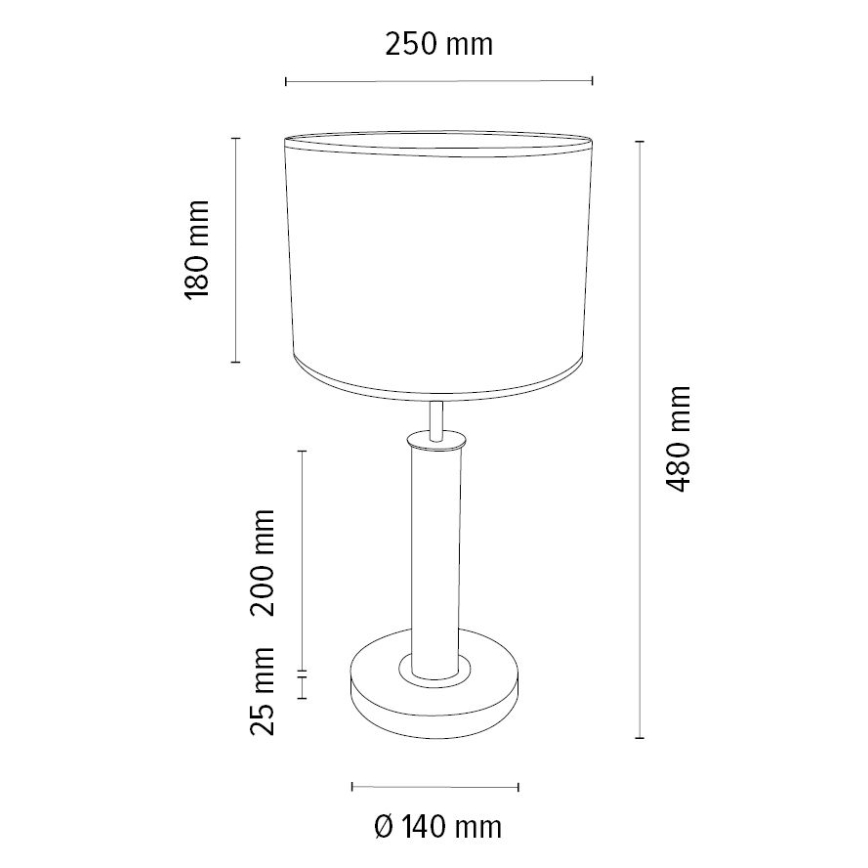 Tischlampe BENITA 1xE27/60W/230V 48 cm Braun/Eiche