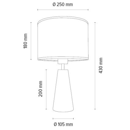 Lampada da tavolo MERCEDES 1xE27/40W/230V Ø 43 cm crema/rovere