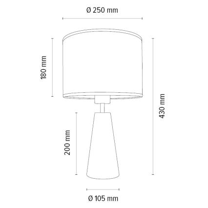 Lampe de table MERCEDES 1xE27/40W/230V d. 43 cm marron/chêne