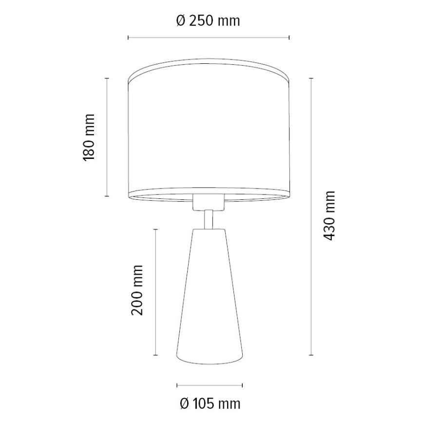 Lampe de table MERCEDES 1xE27/40W/230V d. 43 cm marron/chêne