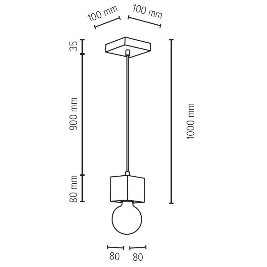 Lampadario a sospensione con filo TRONGO 1xE27/60W/230V - certificato FSC