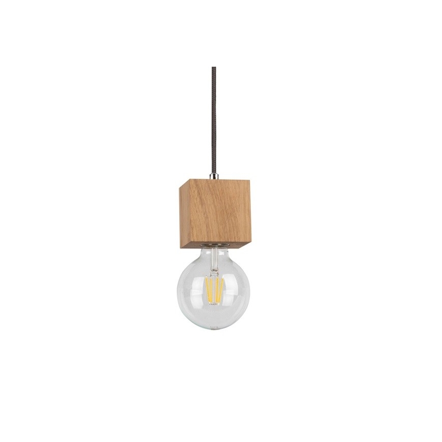 Suspension filaire TRONGO 1xE27/60W/230V chêne - certifié FSC