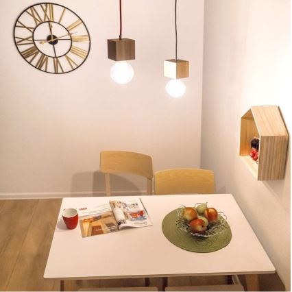 Deckenleuchte an Seil TRONGO 1xE27/60W/230V Eiche