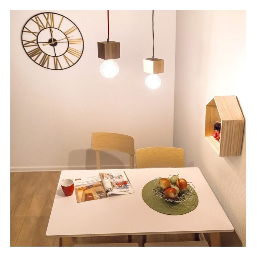 Deckenleuchte an Seil TRONGO 1xE27/60W/230V Eiche