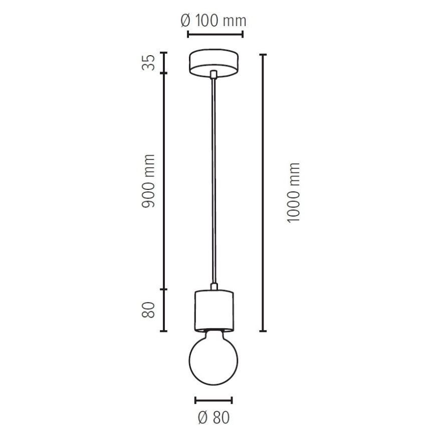 Lampadario a sospensione con filo PINO 1xE27/60W/230V - certificato FSC