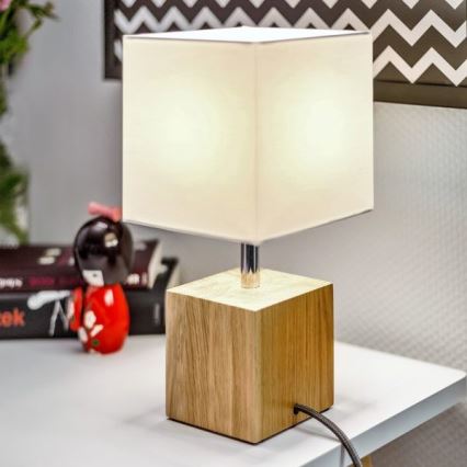 Tischleuchte TRONGO SQUARE 1xE27/25W/230V Eiche