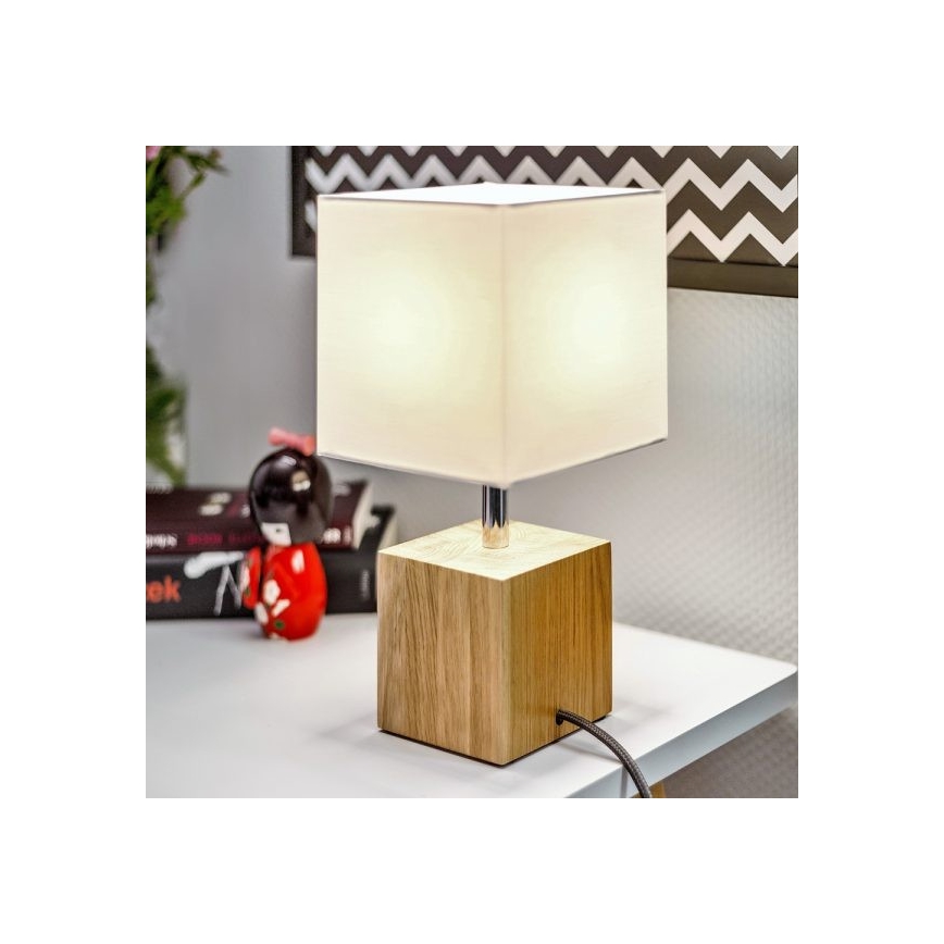 Tischleuchte TRONGO SQUARE 1xE27/25W/230V Eiche
