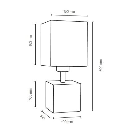 Tischleuchte TRONGO SQUARE 1xE27/25W/230V Eiche