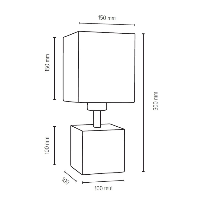 Tischleuchte TRONGO SQUARE 1xE27/25W/230V Eiche