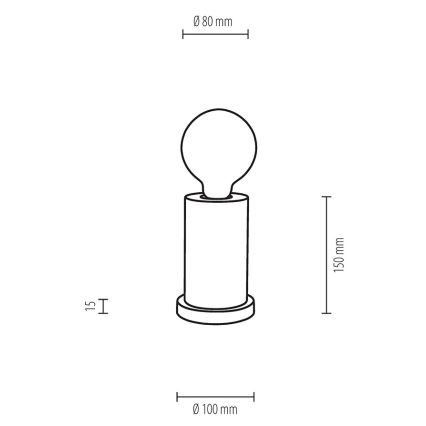 Lampe de table TASSE 1xE27/25W/230V hêtre
