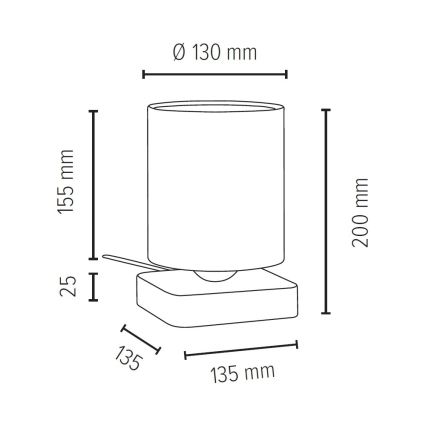 Lampada da tavolo JENTA 1xE27/25W/230V quercia