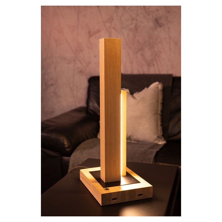 Lampada da tavolo LED dimmerabile SOHO BLACK LED/10W/230V 45 cm quercia