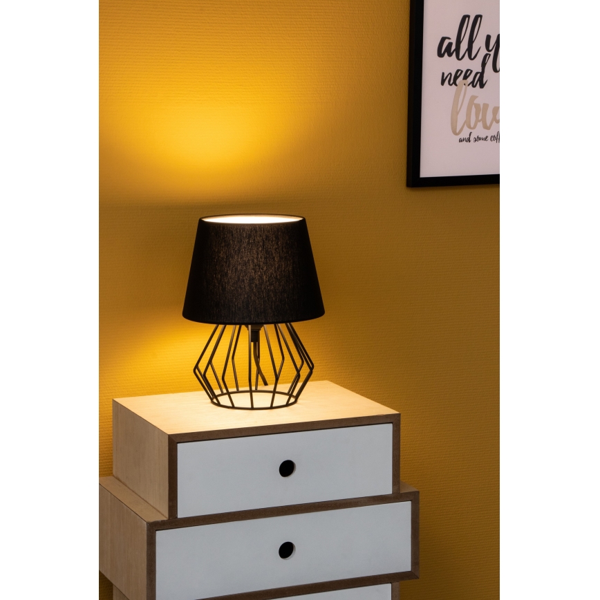 Spot-Light - Lampada da tavolo MANGOO 1xE27/40W/230V nera - certificato FSC