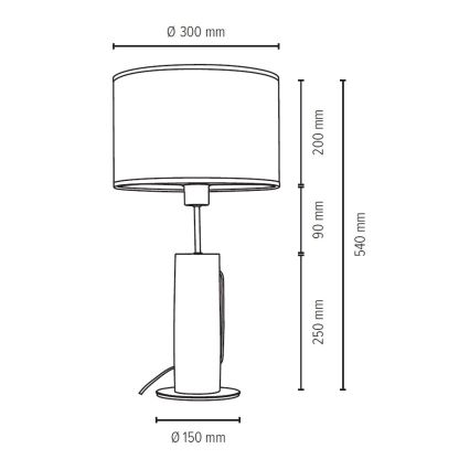 Lampada da tavolo PINO 1xE27/40W/230V pino