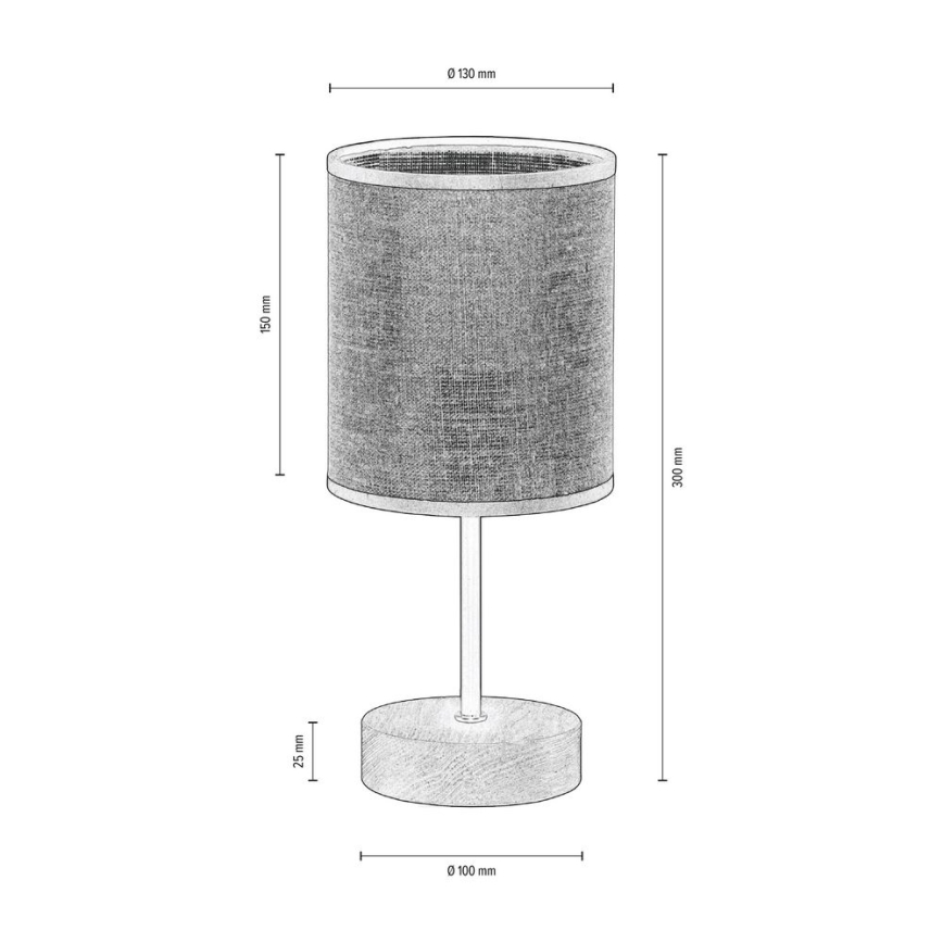Lampada da tavolo NEGRO 1xE27/25W/230V quercia