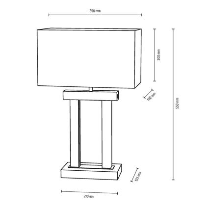 Lampada da tavolo LED dimmerabile HAKON 1xE27/40W+2xLED/7,5W/230V 55 cm quercia