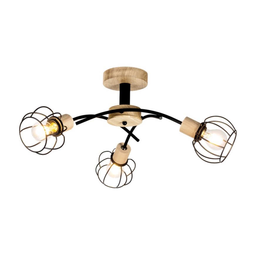 Lampadario a plafone VIVIANE 3xE27/60W/230V quercia