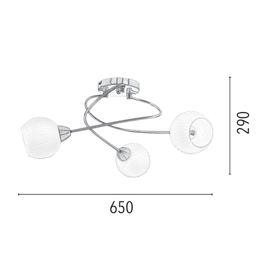 Lampadario a plafone PAVIA 3xE27/60W/230V - certificato FSC
