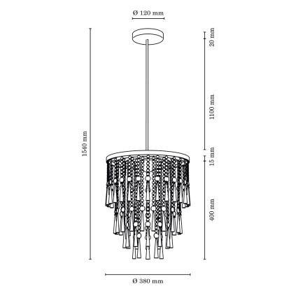 Lampadario a sospensione con supporto rigido LUXORIA 6xG9/28W/230V