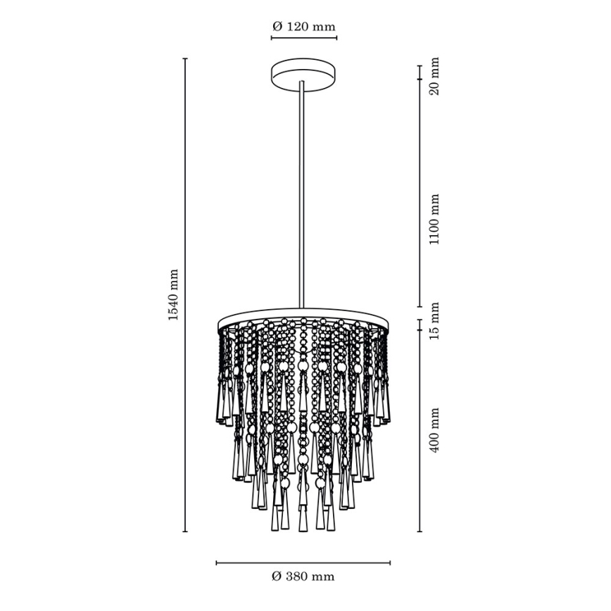 Lampadario a sospensione con supporto rigido LUXORIA 6xG9/28W/230V