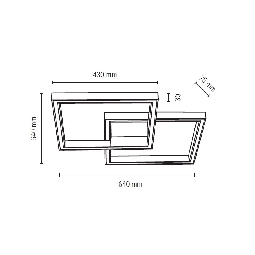 Dimmbare LED-Leuchte RAMME LED/48W/230V + Fernbedienung Eiche mattiert – FSC-zertifiziert