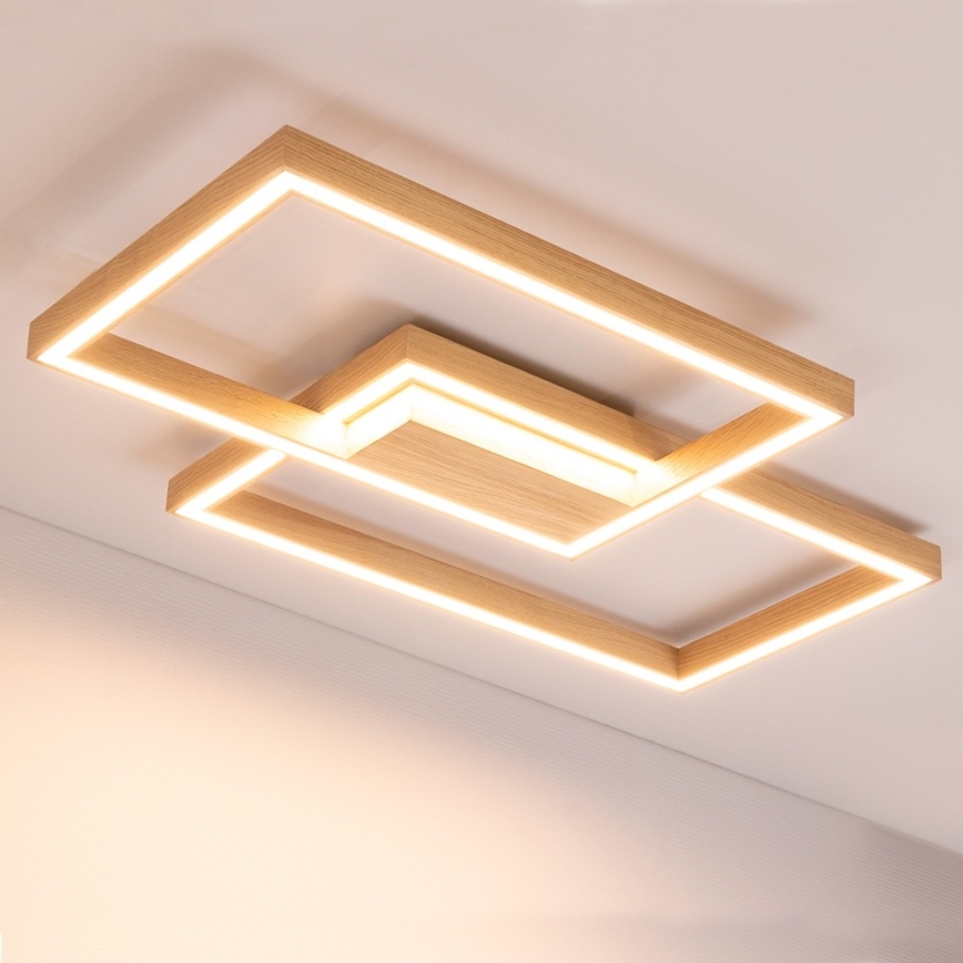 LED-dimmbare Deckenleuchte RAMME LED/48W/230V matt Eiche + Fernbedienung