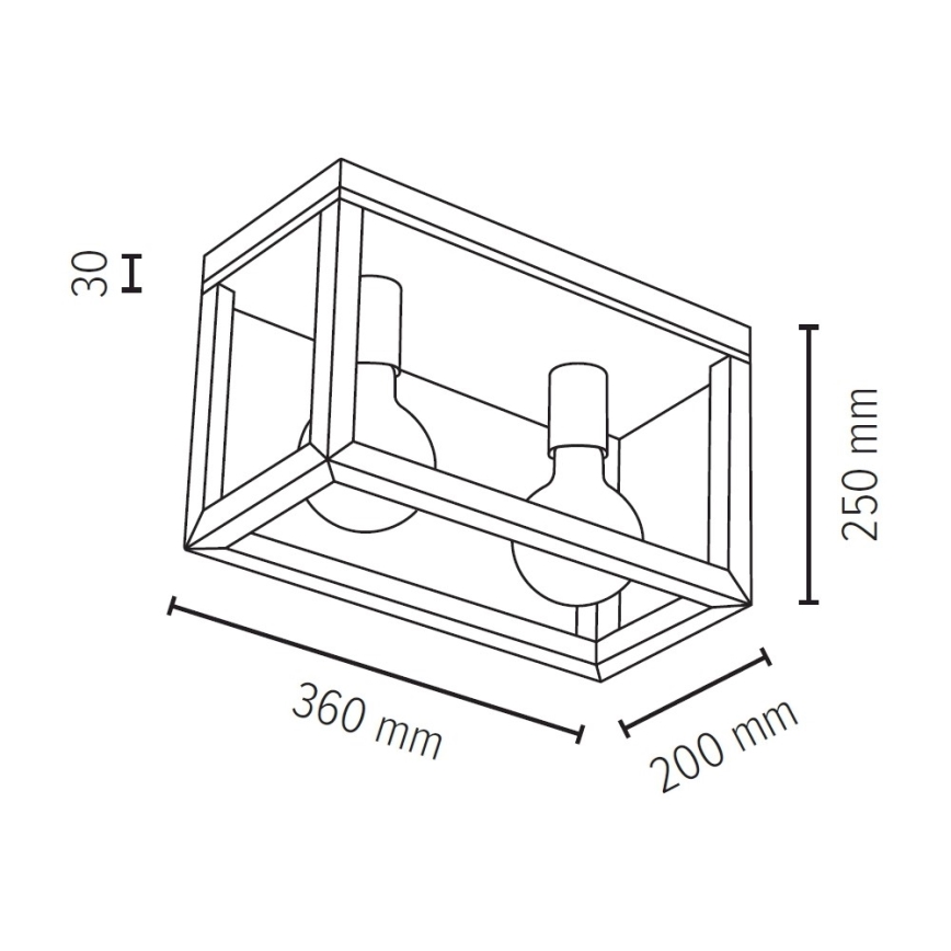 Plafonnier KAGO 2xE27/60W/230V chêne mat - certifié FSC