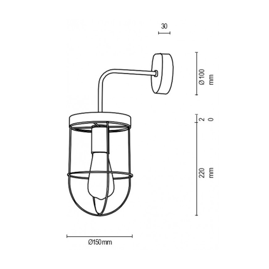 Wandleuchte NETUNO 1xE27/25W/230V Eiche