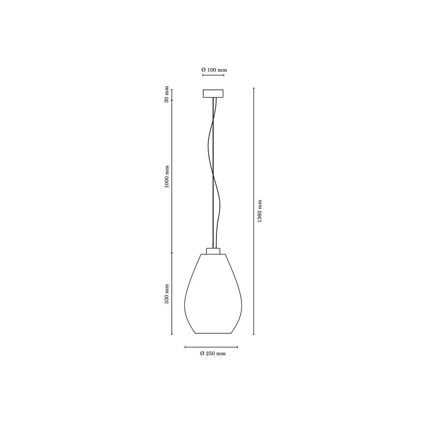 Lampadario a sospensione con filo PIRO 1xE27/60W/230V faggio