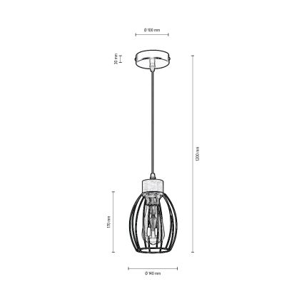 Hängeleuchte GUNNAR 1xE27/60W/230V Eiche