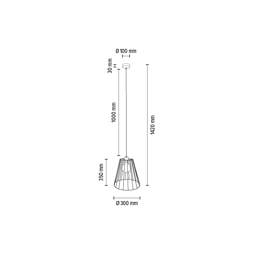 Lampadario a sospensione con filo ORAZIO 1xE27/60W/230V quercia