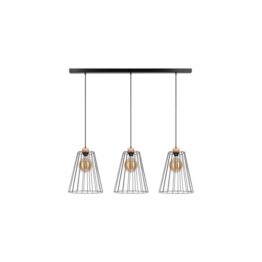 Suspension filaire ORAZIO 3xE27/60W/230V pin - certifié FSC
