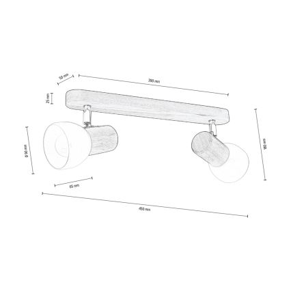 Spot de plafond NEL 2xE27/15W/230V pin