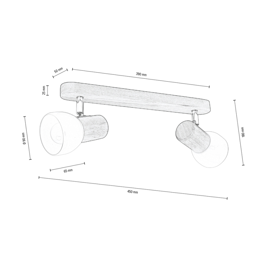 Spot de plafond NEL 2xE27/15W/230V pin