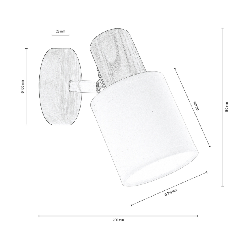Lampada da parete a spot TRENDY 1xE27/15W/230V pino