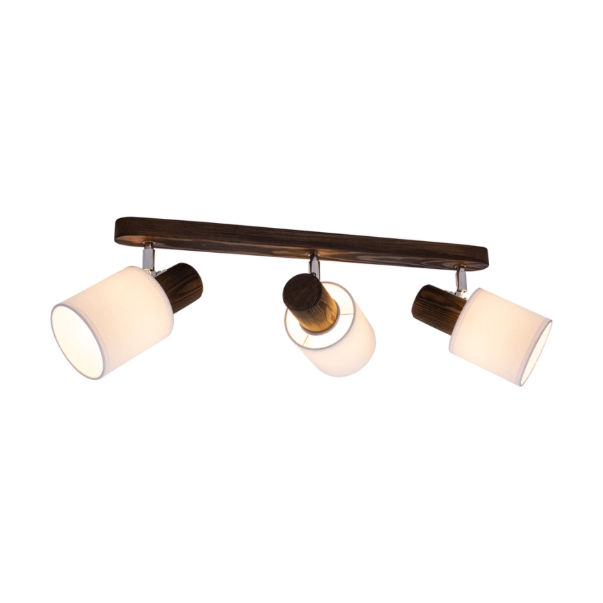 Faretto da binario TRENDY 3xE27/15W/230V noce - certificato FSC