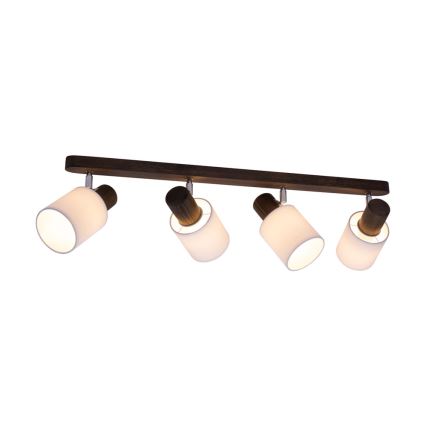 Faretto da binario TRENDY 4xE27/15W/230V noce - certificato FSC
