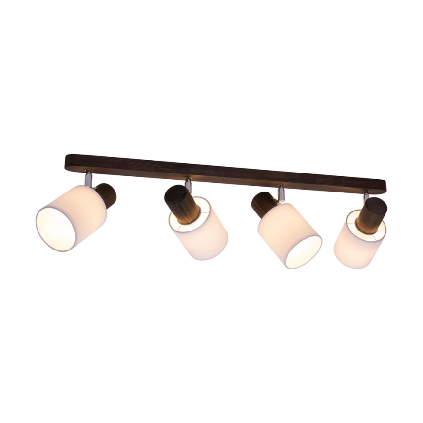 Faretto da binario TRENDY 4xE27/15W/230V noce - certificato FSC